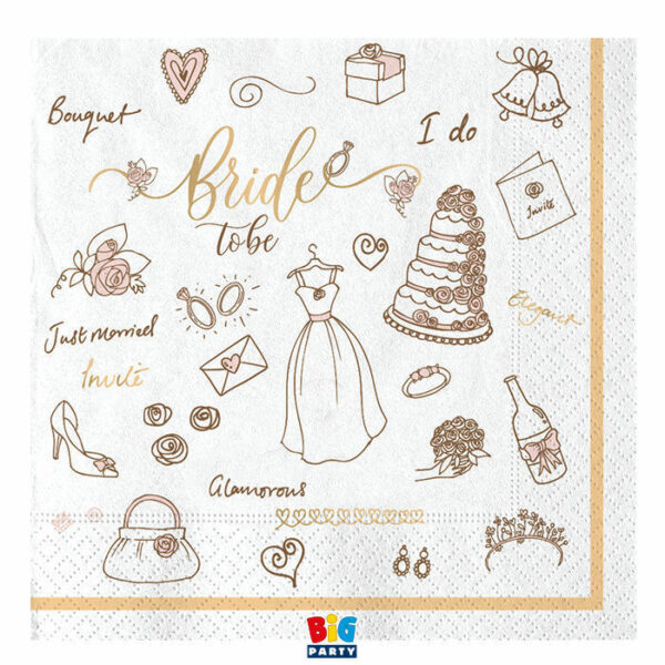 Tovaglioli 33x33 cm Bride To Be 20 pezzi *