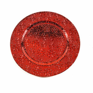 Sottopiatto Rosso Lucido con Decori 33 cm *