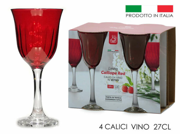 Set 4 Calici Vino 27 cl Rosso *