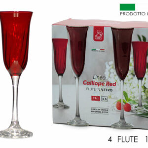 Set 4 Flute 17 cl Rosso *