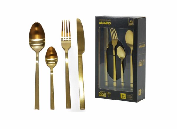 Set 24 posate Amaris Oro satinate