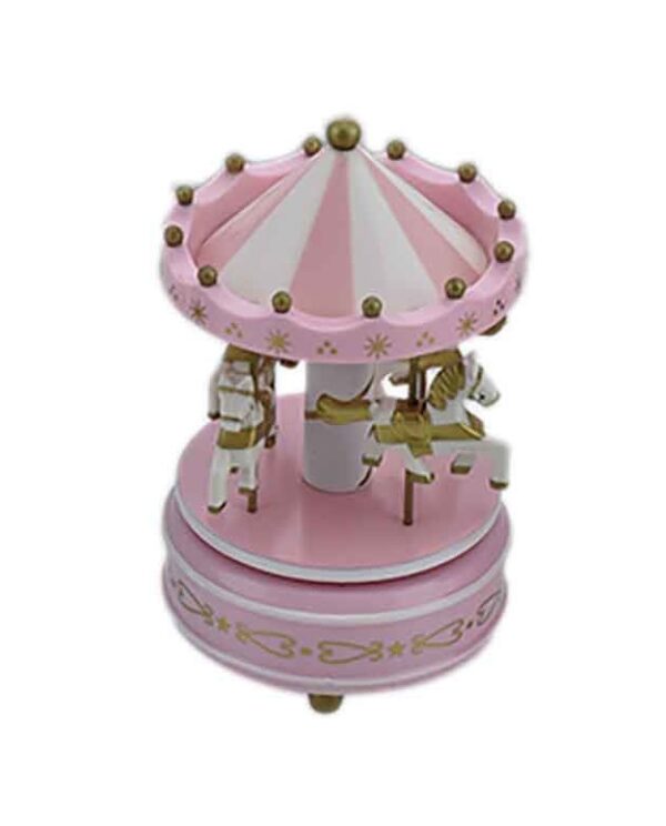 Carillon Giostra 18 cm Bianca e Rosa *