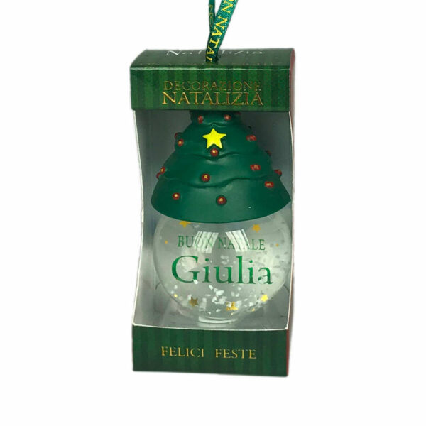 Palla di Neve 4x6 cm con nome GIULIA