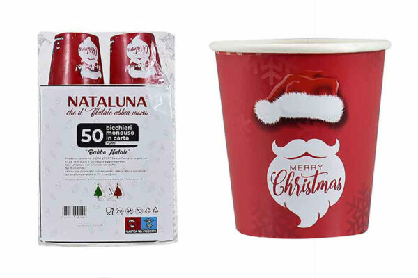 50 Bicchieri Natalizi in carta 75 ml *