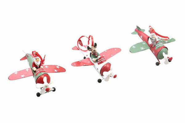 Decorazione Natalizia Aeroplano 13X11X6 cm *