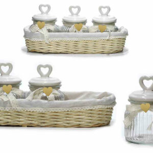 Set 3 Barattoli 55 cl con cestino *