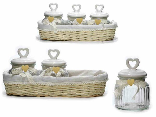 Set 3 Barattoli 55 cl con cestino *