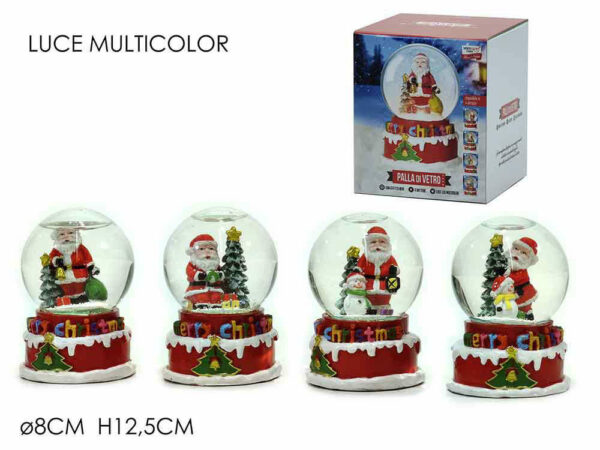 Palla di Vetro con Babbo Natale 12 cm *