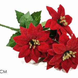 Mazzo con stella di Natale rosso 30 cm *