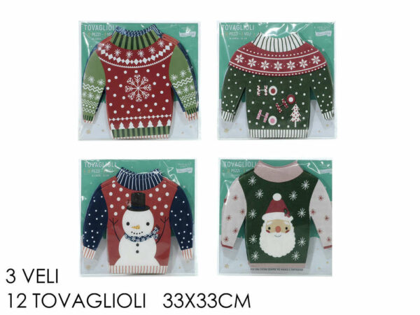 Tovaglioli 33x33 cm Natalizi 12 pezzi *