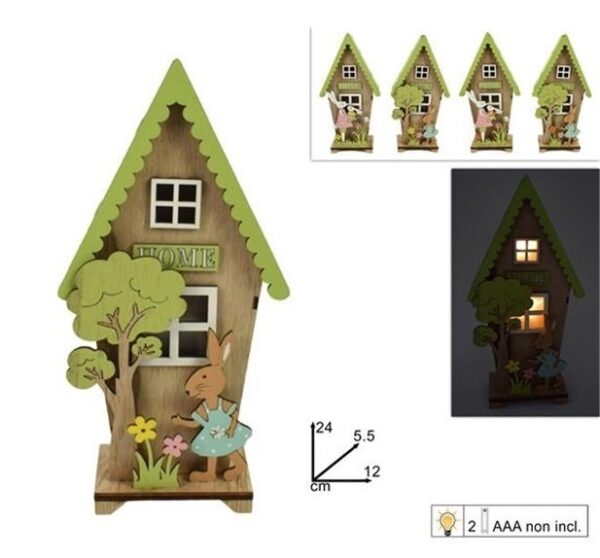 Casetta Legno Pasquale con Luci *