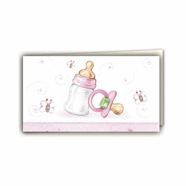 20 Biglietti Bomboniere Nascita Rosa
