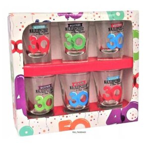 Bicchieri Shot Ballon 30 Anni 6 pz