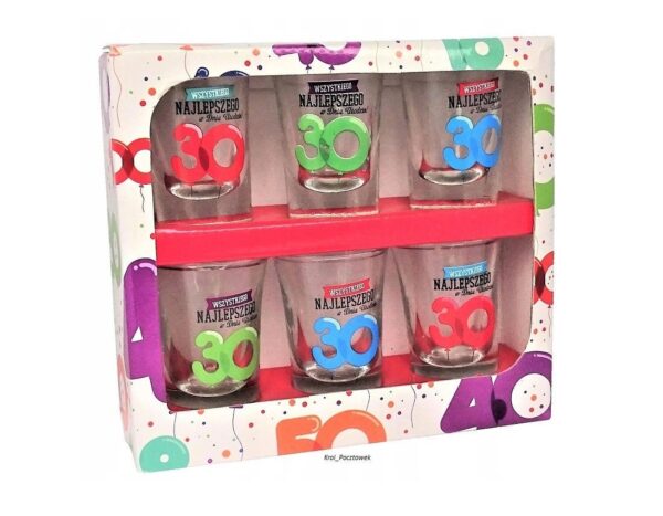 Bicchieri Shot Ballon 30 Anni 6 pz