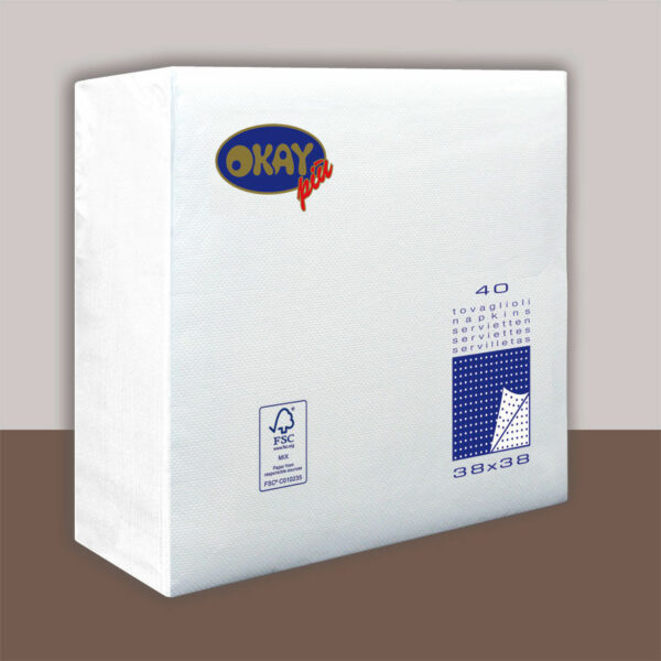 Tovaglioli 38x38 cm Punto Punto Bianco 40 pz