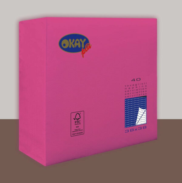 Tovaglioli 38x38 cm Punto Punto Fucsia 40 pz