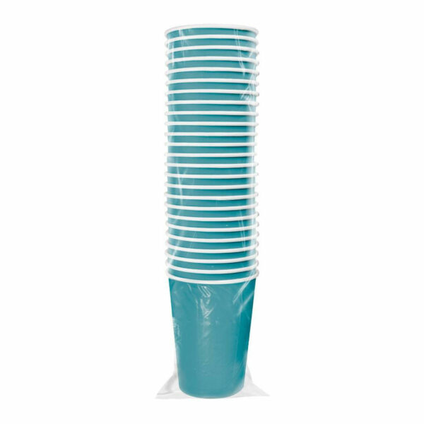 Bicchieri in carta 255 cc Turchese 25 pz - immagine 2
