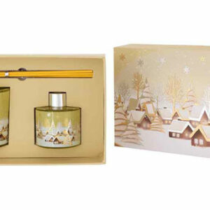 Scatola Oro Regalo con Profumo e Candela