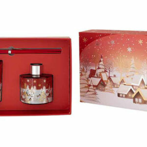 Scatola Rosso Regalo con Profumo e Candela