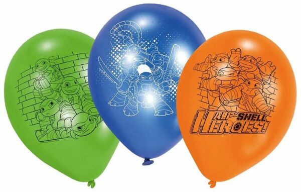 Palloncini in Lattice Tartarughe Ninja 6 pz