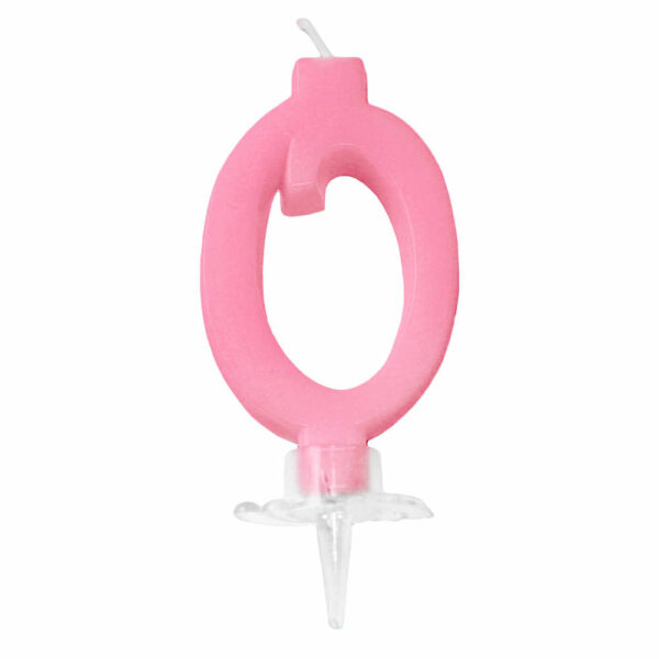 CANDELINA MINI 7 cm ROSA numero 0 *