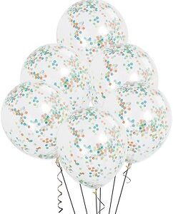 Palloncini in Lattice Trasparente 12” 30 cm con coriandoli Multicolor 6 pz