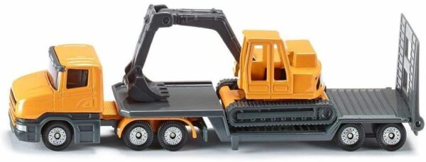 Camion con rimorchio ed escavatore *