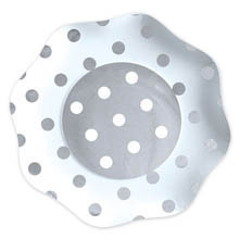 Piatti 23 cm Pois Argento Metal 10 pz *
