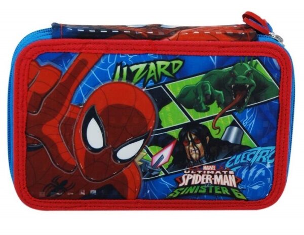 Astuccio a 3 Scomparti Spiderman con Accessori
