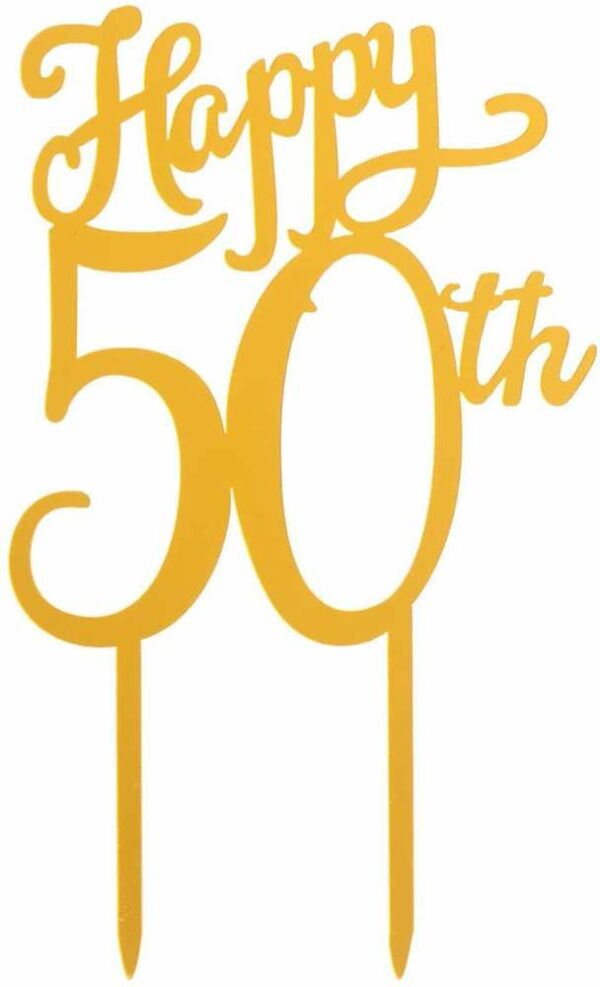 Cake Topper 50 Anniversario Oro *