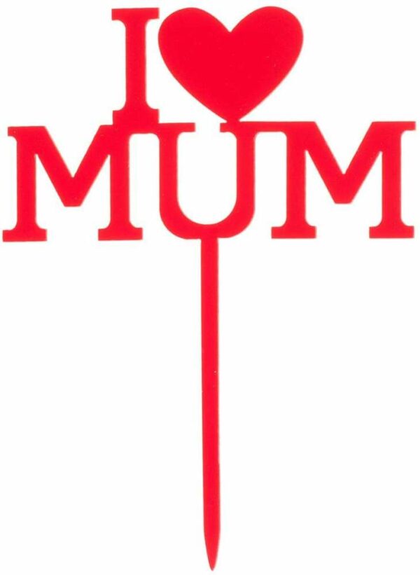 Cake Topper I Love Mamma Rosso *