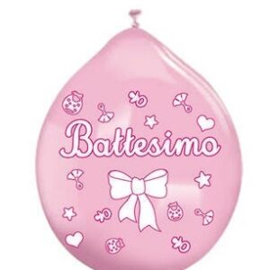 PALLONCINI BATTESIMO ROSA 20 pz *