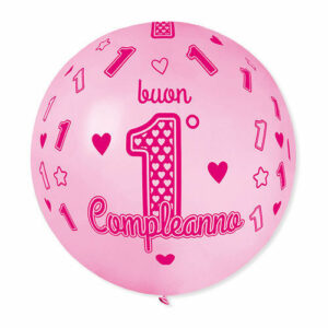 Palloncino 80 cm 1° Compleanno Rosa*