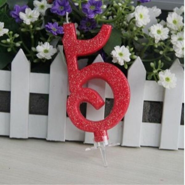Candelina Fucsia Glitterata Numero 5