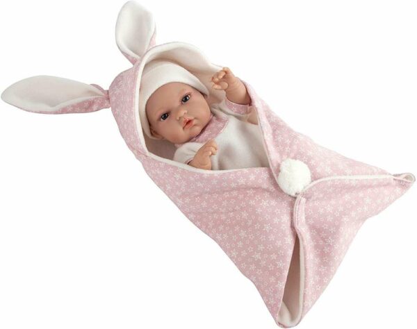 Bebè 33 cm coperta con orecchie Rosa *