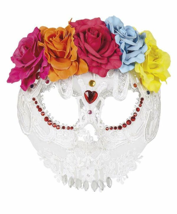 Maschera Carnevale Bianca Catrina Deluxe *