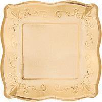 Piatti Elise in carta 25,4×25,4 cm Oro 8 pz