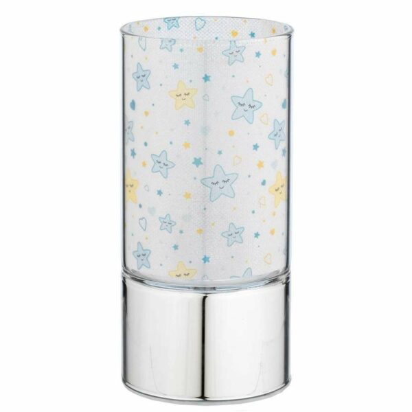 Lampada in vetro 7x15 cm con decoro Stelle Azzurro *