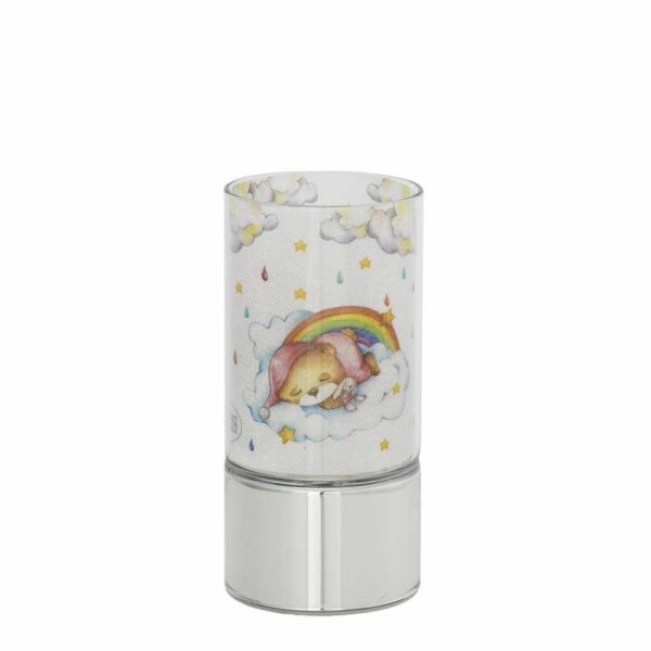 Lampada in vetro 7x15 cm con decoro Arcobaleno *