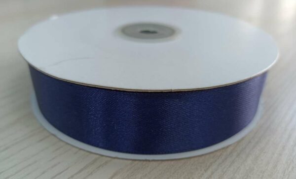 Rotolo Nastro Doppio Raso Blu Notte 25 mm 50 metri *