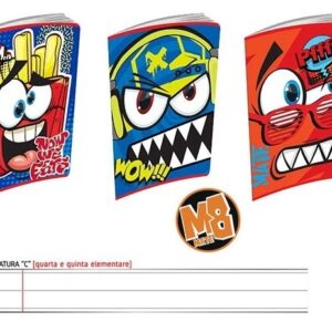 10 Maxi Quaderni rigo C Active M8 Child Boy 20 fogli fantasie assortite*