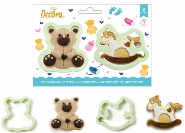 Set 2 Tagliapasta in plastica Orsetto e Cavalluccio *