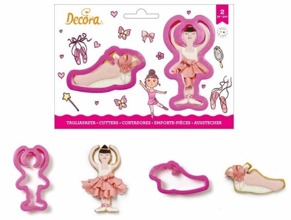 Set 2 Tagliapasta in plastica Ballerina e Scarpette *