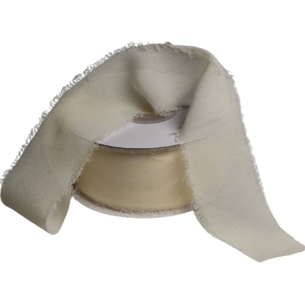 Rotolo Nastro Chiffon 40 mm 20 metri Panna - Avorio - immagine 3
