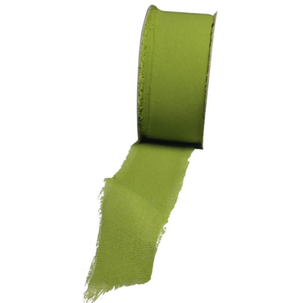 Rotolo Nastro Chiffon 30 mm 20 metri Verde Muschio - immagine 2
