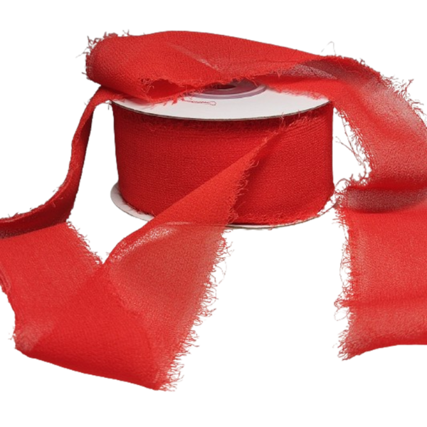 Rotolo Nastro Chiffon 30 mm 20 metri Rosso - immagine 3