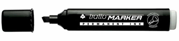 Tratto Marker Colore Nero con punta a scalpello *